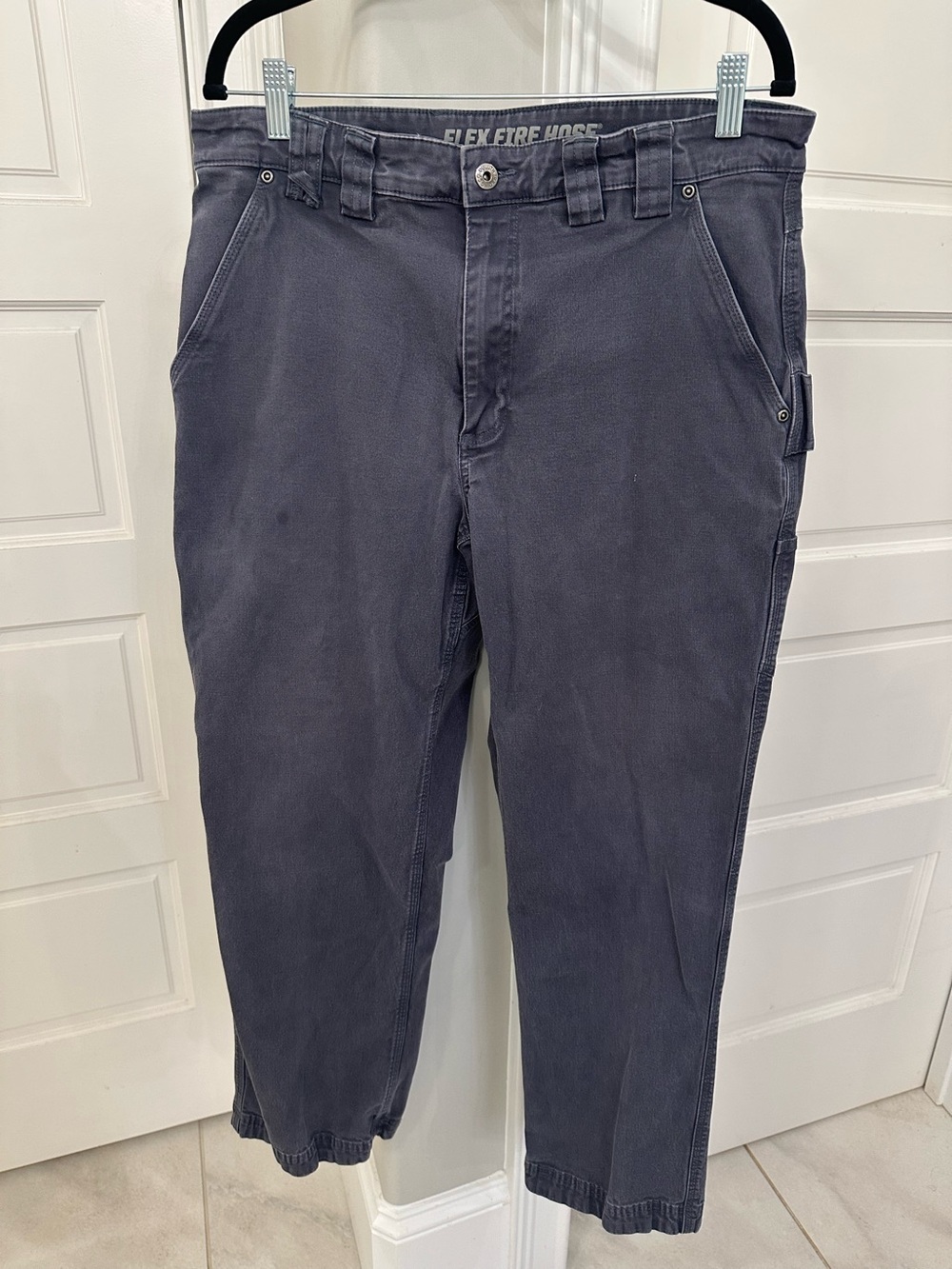 Duluth Trading Co Flex Fire Hose Pants Men's 36x30 Gray Work Utility Stretch
